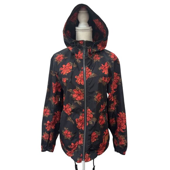 COACH Floral Windbreaker Hoodie Jacket Size Small - Picture 4 of 13